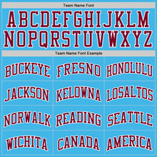 Laden Sie das Bild in den Galerie-Viewer, Custom Sky Blue Maroon-White Authentic Basketball Jerse
