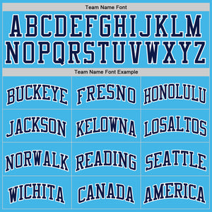 Custom Sky Blue Navy-White Authentic Basketball Jerse