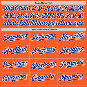 Custom Orange Royal-White Authentic Sleeveless Baseball Jersey