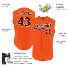 Load image into Gallery viewer, Custom Orange Brown-White Authentic Sleeveless Baseball Jersey
