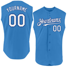 Load image into Gallery viewer, Custom Powder Blue White-Royal Authentic Sleeveless Baseball Jersey
