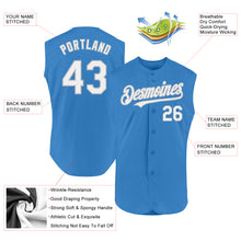 Load image into Gallery viewer, Custom Powder Blue White-Gray Authentic Sleeveless Baseball Jersey
