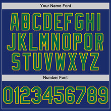 Load image into Gallery viewer, Custom Royal Kelly Green-Yellow Authentic Sleeveless Baseball Jersey

