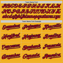 Load image into Gallery viewer, Custom Gold Red-Navy Authentic Sleeveless Baseball Jersey
