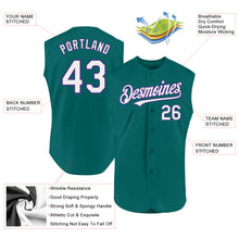 Load image into Gallery viewer, Custom Teal White-Purple Authentic Sleeveless Baseball Jersey
