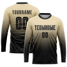 Load image into Gallery viewer, Custom Cream Black Sublimation Fade Fashion Soccer Uniform Jersey
