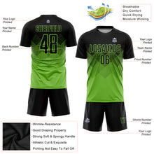 Laden Sie das Bild in den Galerie-Viewer, Custom Neon Green Black Sublimation Soccer Uniform Jersey
