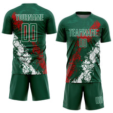 Load image into Gallery viewer, Custom Green Red-White Sublimation Mexico Soccer Uniform Jersey
