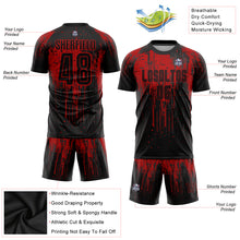 Load image into Gallery viewer, Custom Red Black Sublimation Soccer Uniform Jersey
