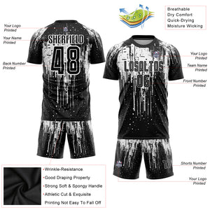 Custom White Black Sublimation Soccer Uniform Jersey