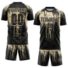 Load image into Gallery viewer, Custom City Cream Black Sublimation Soccer Uniform Jersey

