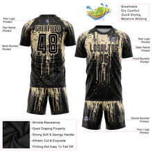 Load image into Gallery viewer, Custom City Cream Black Sublimation Soccer Uniform Jersey
