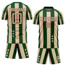 Laden Sie das Bild in den Galerie-Viewer, Custom City Cream Green-Crimson Stars And Stripes Sublimation Soccer Uniform Jersey

