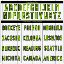 Загрузить изображение в средство просмотра галереи, Custom White Neon Green-Black Pinstripe Sublimation Soccer Uniform Jersey
