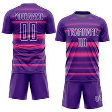 Laden Sie das Bild in den Galerie-Viewer, Custom Purple Pink-White Halftone Dots Sublimation Soccer Uniform Jersey
