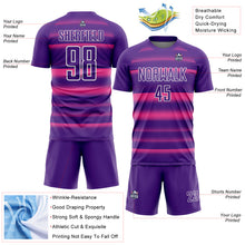 Laden Sie das Bild in den Galerie-Viewer, Custom Purple Pink-White Halftone Dots Sublimation Soccer Uniform Jersey
