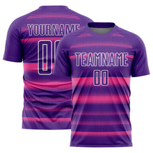 Load image into Gallery viewer, Custom Purple Pink-White Halftone Dots Sublimation Soccer Uniform Jersey
