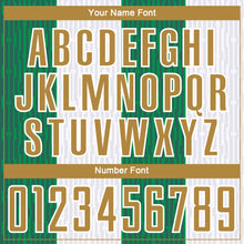Charger l&#39;image dans la galerie, Custom White Old Gold-Kelly Green Sublimation Soccer Uniform Jersey
