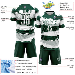 Custom Green White Sublimation Soccer Uniform Jersey