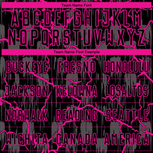 Load image into Gallery viewer, Custom Black Deep Pink Lightning Sublimation Soccer Uniform Jersey
