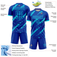 Laden Sie das Bild in den Galerie-Viewer, Custom Royal Lakes Blue Sublimation Soccer Uniform Jersey

