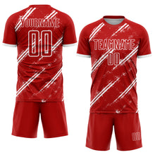 Load image into Gallery viewer, Custom Red White Sublimation Soccer Uniform Jersey
