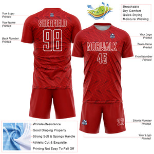 Custom Red White Sublimation Soccer Uniform Jersey