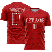 Load image into Gallery viewer, Custom Red White Sublimation Soccer Uniform Jersey
