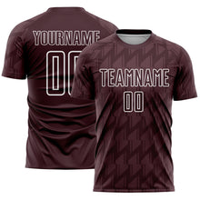 Load image into Gallery viewer, Custom Brown White Sublimation Soccer Uniform Jersey
