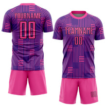 Laden Sie das Bild in den Galerie-Viewer, Custom Purple Pink-Black Lines Sublimation Soccer Uniform Jersey
