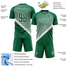 Laden Sie das Bild in den Galerie-Viewer, Custom Kelly Green White Stripes Sublimation Soccer Uniform Jersey
