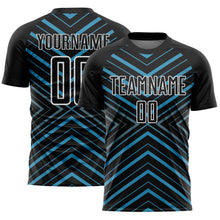 Load image into Gallery viewer, Custom Black Panther Blue-White Stripes Sublimation Soccer Uniform Jersey
