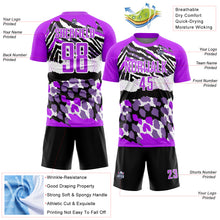 Load image into Gallery viewer, Custom Purple Black-White Animal Print Sublimation Soccer Uniform Jersey
