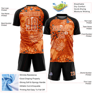 Custom Orange Bay Orange-Black African Pattern Sublimation Soccer Uniform Jersey