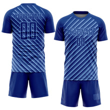 Laden Sie das Bild in den Galerie-Viewer, Custom Royal Light Blue Slash Sublimation Soccer Uniform Jersey
