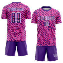 Load image into Gallery viewer, Custom Pink Purple-White Snake Skin Sublimation Soccer Uniform Jersey
