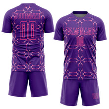 Load image into Gallery viewer, Custom Purple Pink Damask Pattern Sublimation Soccer Uniform Jersey
