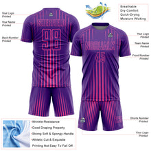 Load image into Gallery viewer, Custom Purple Pink Lines Sublimation Soccer Uniform Jersey
