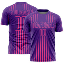 Load image into Gallery viewer, Custom Purple Pink Lines Sublimation Soccer Uniform Jersey
