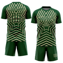 Load image into Gallery viewer, Custom Green Cream Stars Sublimation Soccer Uniform Jersey
