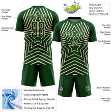 Load image into Gallery viewer, Custom Green Cream Stars Sublimation Soccer Uniform Jersey
