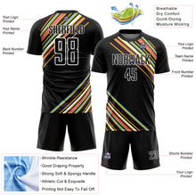 Laden Sie das Bild in den Galerie-Viewer, Custom Black White Lines Sublimation Soccer Uniform Jersey
