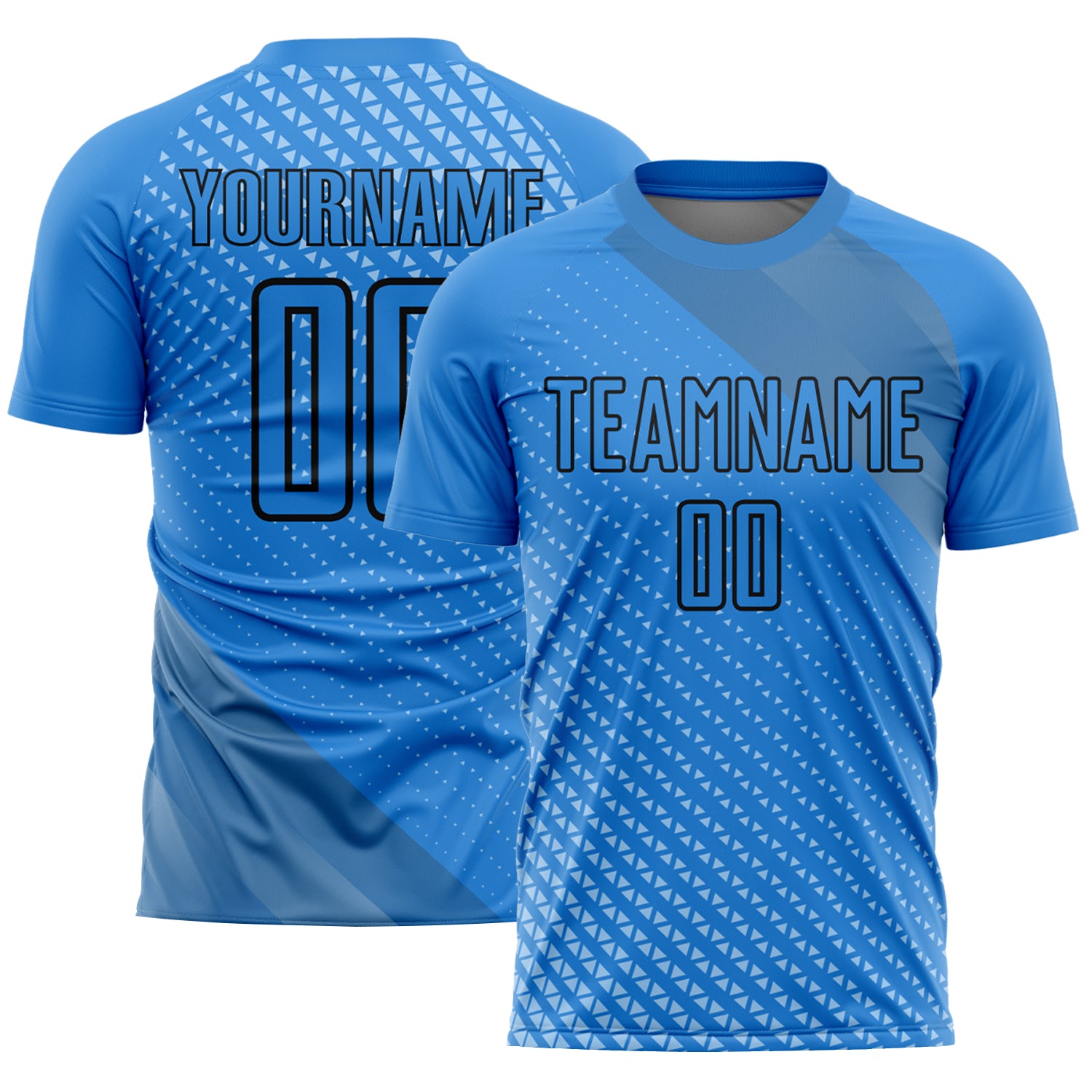 2024 Cheap Custom Lakes Blue Black Geometric Shapes Sublimation