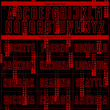 Load image into Gallery viewer, Custom Black Red Geometric Shapes Sublimation Soccer Uniform Jersey
