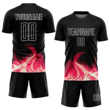 Laden Sie das Bild in den Galerie-Viewer, Custom Black White Flame Sublimation Soccer Uniform Jersey
