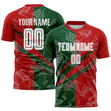 Laden Sie das Bild in den Galerie-Viewer, Custom Graffiti Pattern Red-Green Scratch Sublimation Soccer Uniform Jersey
