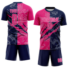 Laden Sie das Bild in den Galerie-Viewer, Custom Graffiti Pattern Hot Pink-Navy Scratch Sublimation Soccer Uniform Jersey
