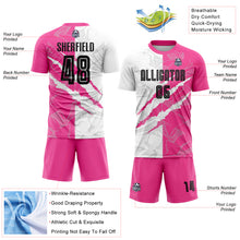 Загрузить изображение в средство просмотра галереи, Custom Graffiti Pattern Black-Pink Scratch Sublimation Soccer Uniform Jersey
