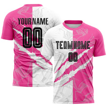 Загрузить изображение в средство просмотра галереи, Custom Graffiti Pattern Black-Pink Scratch Sublimation Soccer Uniform Jersey
