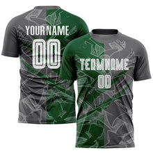 Laden Sie das Bild in den Galerie-Viewer, Custom Graffiti Pattern Steel Gray-Green Scratch Sublimation Soccer Uniform Jersey
